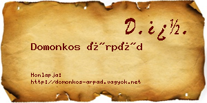 Domonkos Árpád névjegykártya