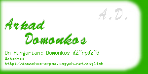 arpad domonkos business card